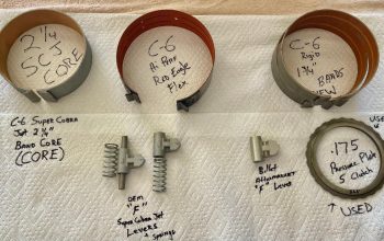 ’66 and up C6 RARE OEM FoMoCo “F” Servo Levers & RARE band cores and Bands